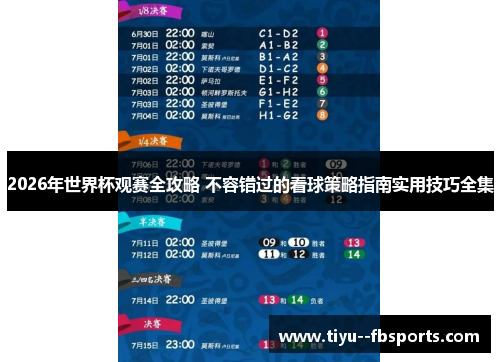 2026年世界杯观赛全攻略 不容错过的看球策略指南实用技巧全集